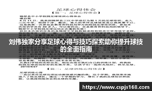 刘伟独家分享足球心得与技巧探索助你提升球技的全面指南